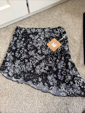 Bailey Rose Black Floral A-Line Mini Skirt